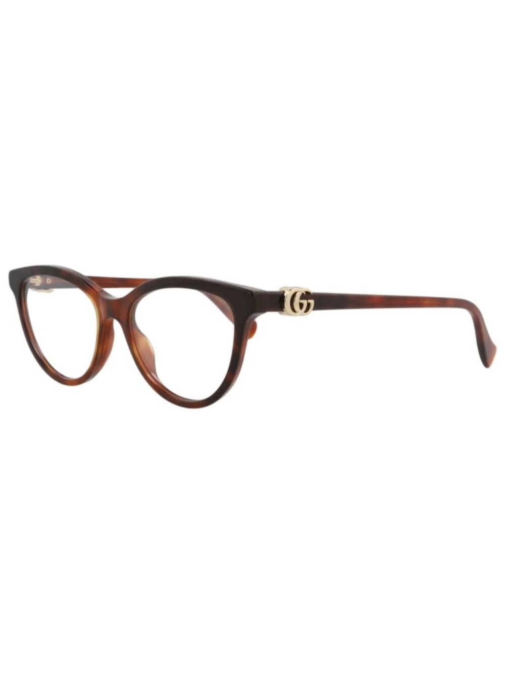 New Gucci Women's Eyeglasses Cat Eye Acetate Frame Havana Havana Transparent